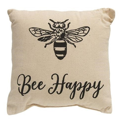 Bee Happy Pillow 10 x 10