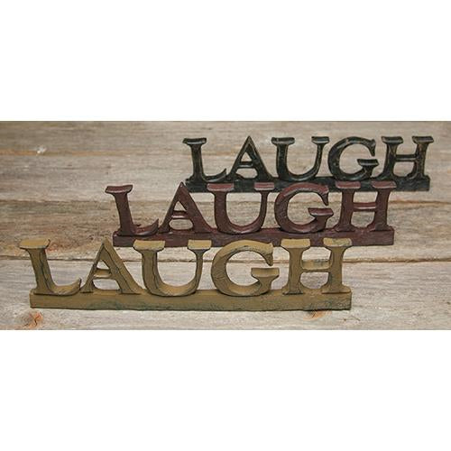 (*Laugh Resin Sign 3 Asstd.)  (Pack of 4)