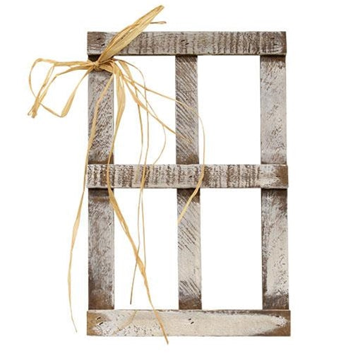 Lath Window With Raffia