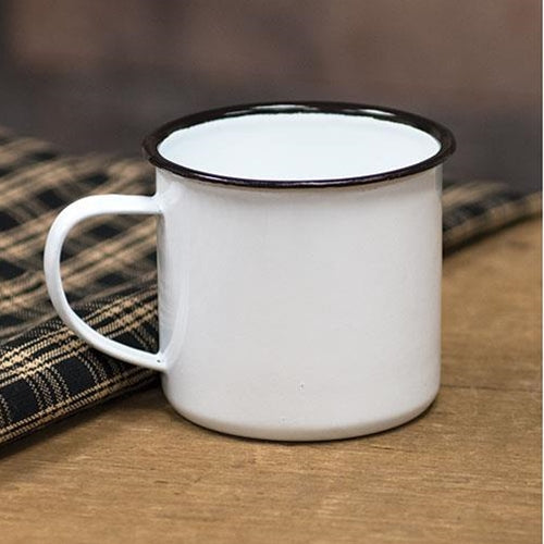 Black Rim Enamel Coffee Mug  (Pack of 4)