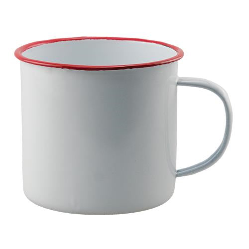 Red Rim Enamel Soup Mug (Pack of 4)