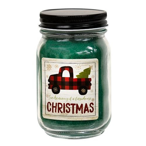 '+Buffalo Plaid Truck Pint Jar Candle Balsam Fir (Pack of 2)