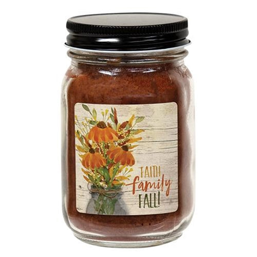Faith Family Fall Pint Jar Candle Pumpkin Spice (Pack of 2)