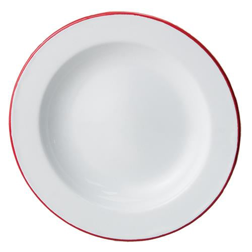 Red Rim Enamel Salad Plate  (Pack of 4)