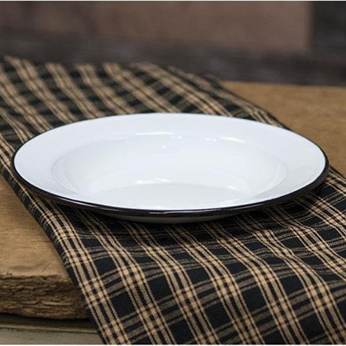 Black Rim Enamel Salad Plate (Pack of 4)