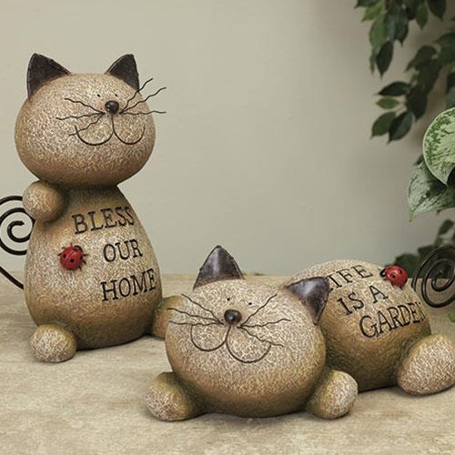 Resin Cat Figurine 2 Asstd.