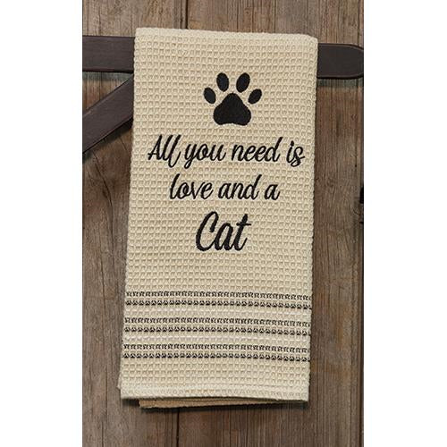Love & Cat Dish Towel (Pack of 2)
