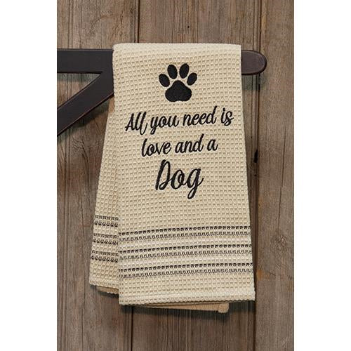 Love & Dog Dish Towel 20x28 (Pack of 2)