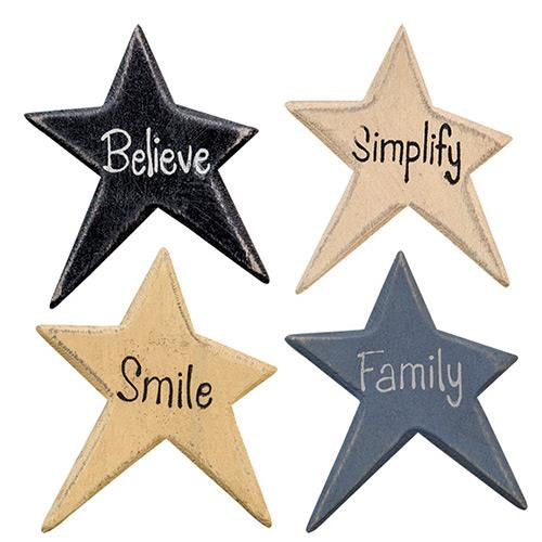 4/set Vintage Star Word Magnets (Pack of 4)