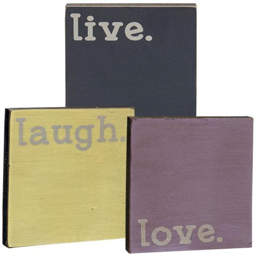 *Live Love Laugh Block Asst. (Pack of 4)