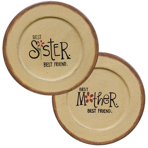 *Mother & Sister Flower Plate 2 Asstd.  (Pack of 4)