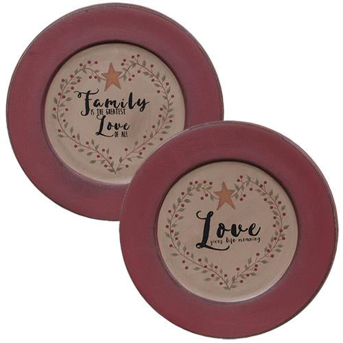 Love Gives Life Meaning Plate - 2 asst. (Pack of 2)