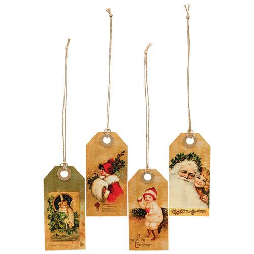 4/Set Vintage Merry Christmas Tags (Pack of 4)