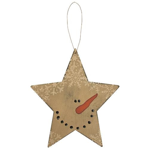 Snowman Star Ornament  (Pack of 4)