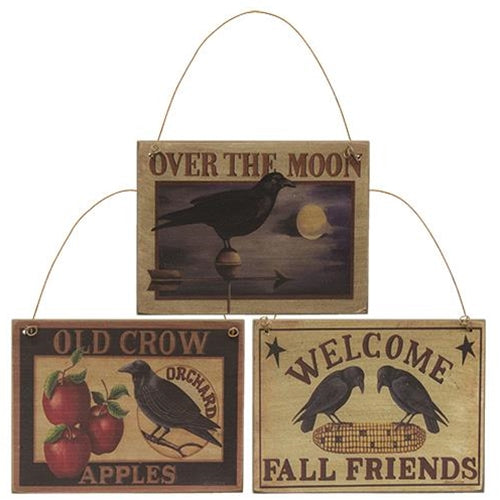 Old Crow Apples Ornament 3 Asstd.  (Pack of 4)