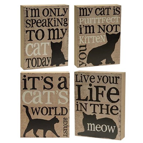 Cat's World Box Sign 4 Asstd.