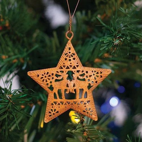 6/Set Rusty Star Christmas Ornaments  (Pack of 4)
