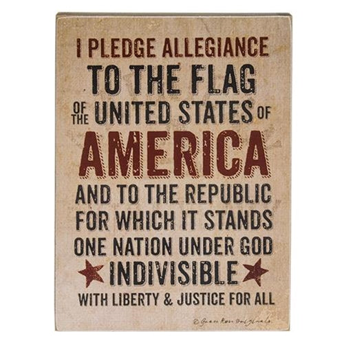 Pledge of Allegiance Box Sign (Pack of 2)