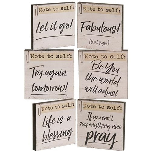 Note to Self Block 6 Asstd.  (Pack of 4)