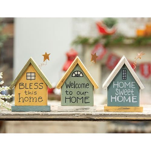 Wooden House 3 asst. (Pack of 2)