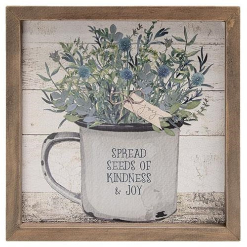 Enamel Mug Floral Box Sign 4 asstd. (Pack of 2)
