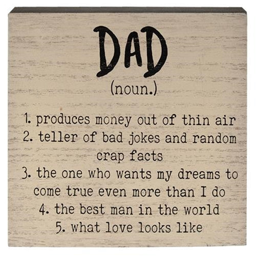 Dad Definition Box Sign  (Pack of 4)