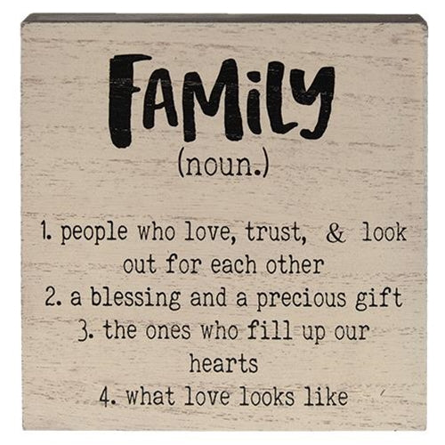 Family Definition Box Sign  (Pack of 4)