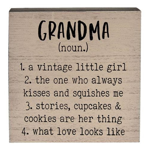 Grandma Definition Box Sign (Pack of 4)