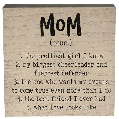 Mom Definition Box Sign (Pack of 4)