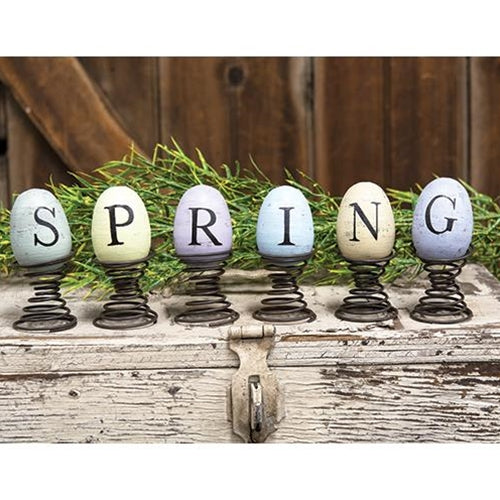 6/Set Eggs on Springs 