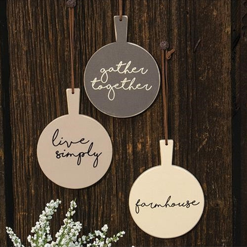 Farmhouse Cutting Board Ornament 3 asstd. (Pack of 4)