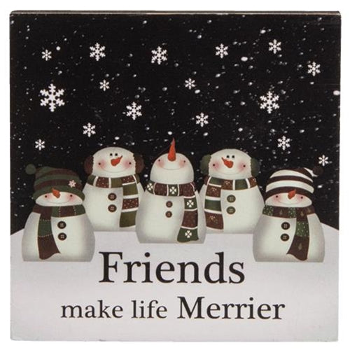 2/Set Friends Make Life Merrier Blocks  (Pack of 4)