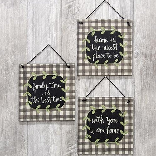 Family Time Is The Best Time Wooden Hanger 3 asstd.  (Pack of 4)