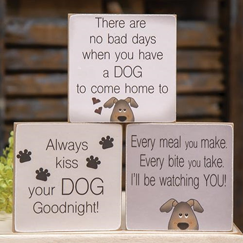 Always Kiss Your Dog Goodnight Block 3 asstd.  (Pack of 4)