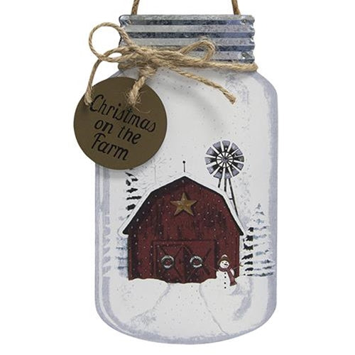 Christmas on the Farm Mason Jar Hanger (Pack of 4)