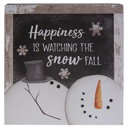 Happy Snowman Box Sign 3 Asstd. (Pack of 2)