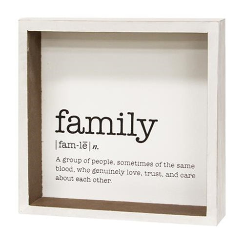 Family Definition Shadowbox Sign  (Pack of 4)