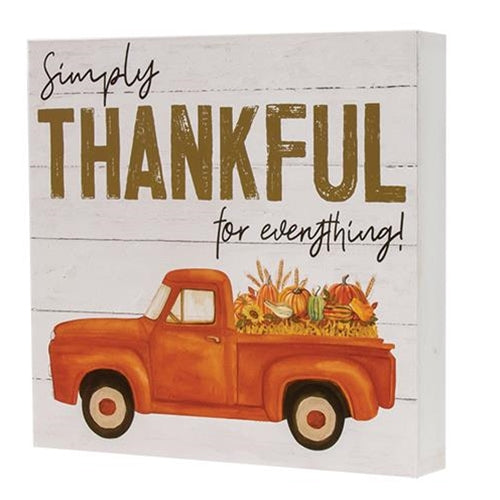 Simply Thankful Truck Box Sign (Pack of 2)
