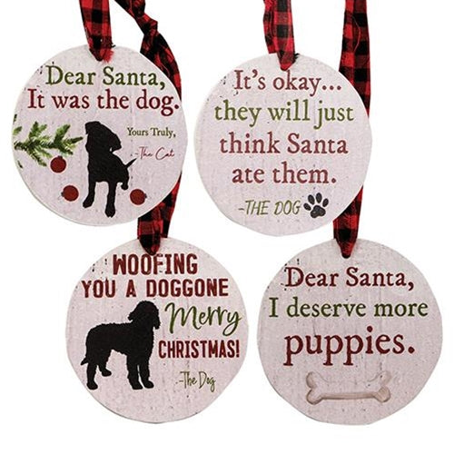 4/Set The Dog Christmas Tags (Pack of 4)