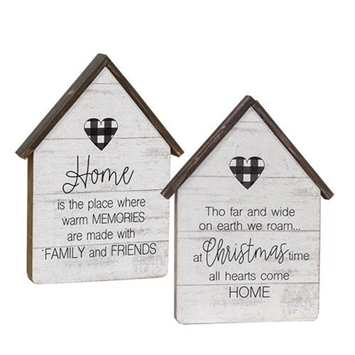 Home Buffalo Check Heart House 2 Asstd. (Pack of 4)