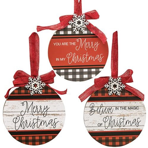 Merry Christmas Bulb 3 Asstd.  (Pack of 4)