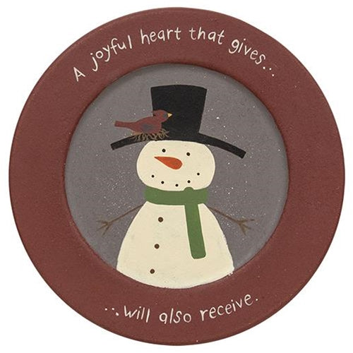 A Joyful Heart Snowman Plate (Pack of 2)