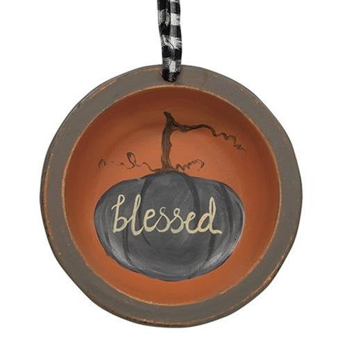 Grateful Thankful Blessed Pumpkin Hanger 3 Asstd. (Pack of 4)
