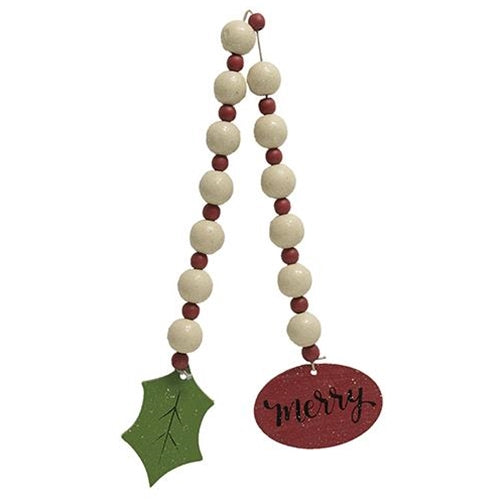 Beaded Merry Tag  (Pack of 4)