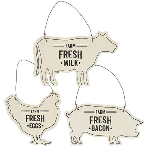 3/Set Cow Pig Chicken Ornaments  (Pack of 4)
