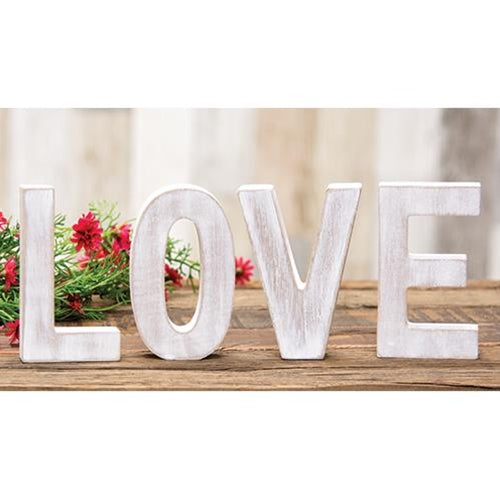 4/Set LOVE Rustic White Letters  (Pack of 4)