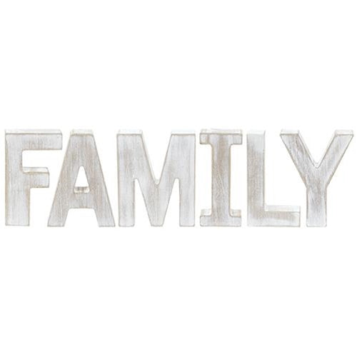6/Set FAMILY Rustic White Letters (Pack of 2)