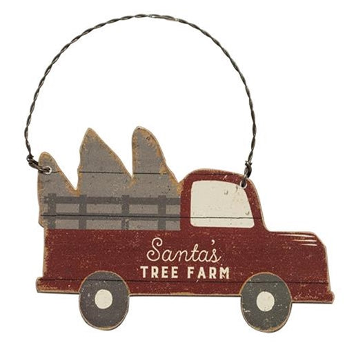 Santa's Tree Farm Truck Ornament (Pack of 4)