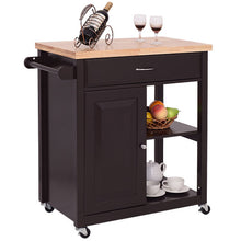 Load image into Gallery viewer, Wood Rolling Kitchen Storage Trolley Cart
