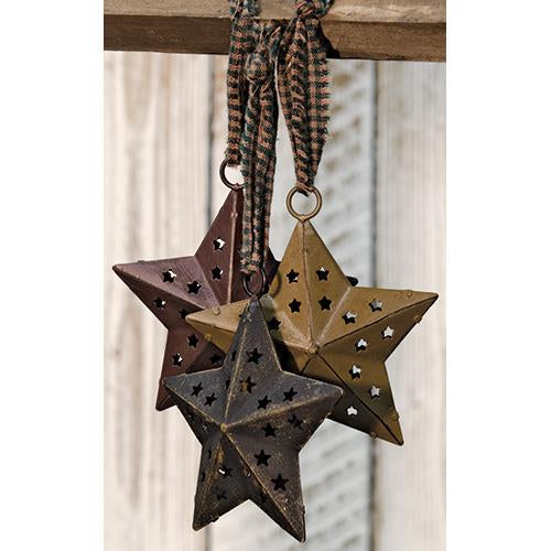 Primitive Cutout Star Ornament 3 Asstd. (Pack of 4)